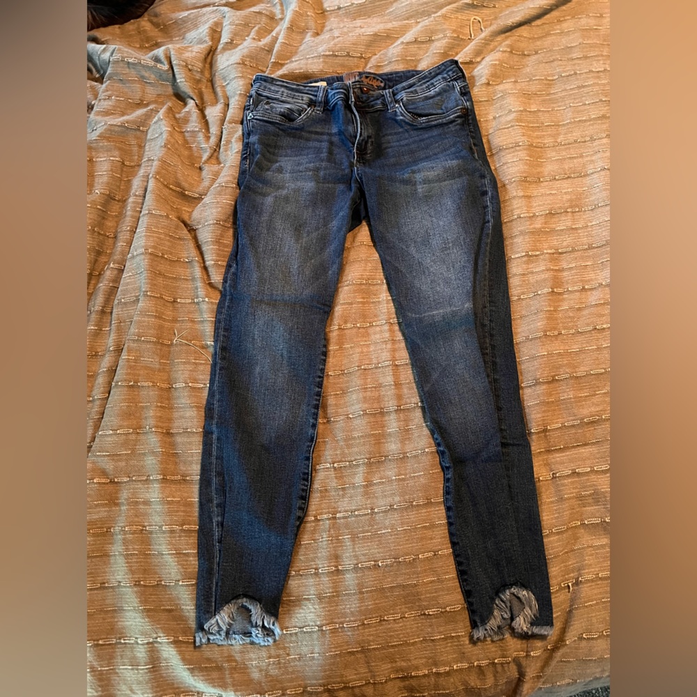 Kut From the Kloth Blue Skinny Jeans Frayed hem